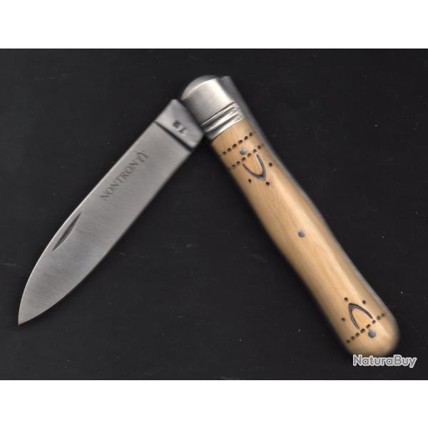 VIOLON de NONTRON Couteau Buis 10.5 pyrograv� � votre Pr�nom