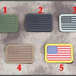 Patch 3D PVC Drapeau USA Gris (Emerson)