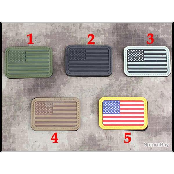Patch 3D PVC Drapeau USA Gris (Emerson)