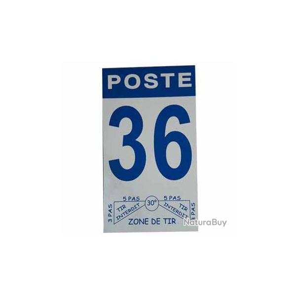 Num�ro de poste ou battue - 1 � 36 - Bleu