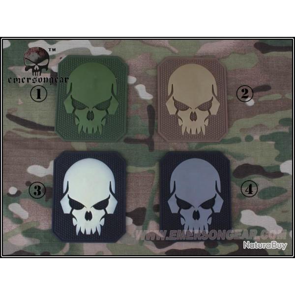 Patch 3D PVC Skull Gris (Emerson)