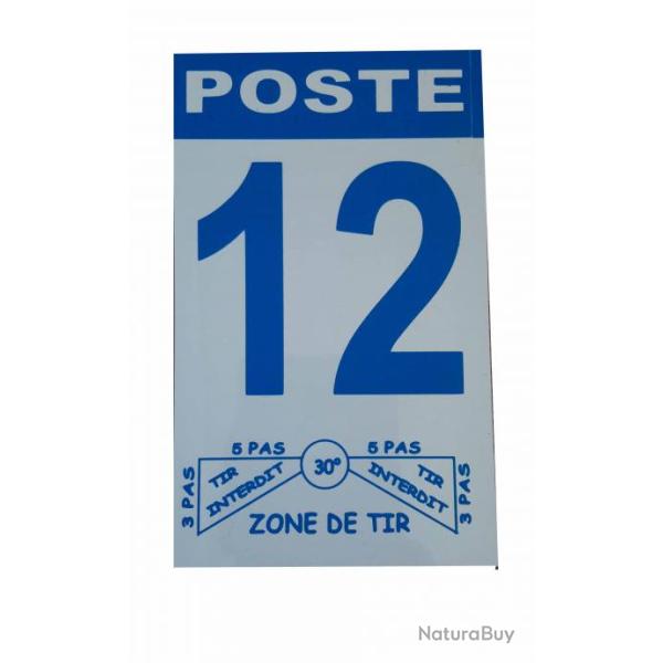 Num�ro de poste ou battue - 1 � 12 - Bleu