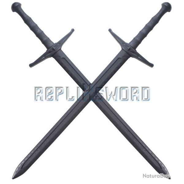 2X Epees de Frappe Medieval Polypropylene Entrainement Combat E504-PP Repliksword