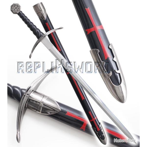 Epee des Templiers + Fourreau Black Edition Repliksword