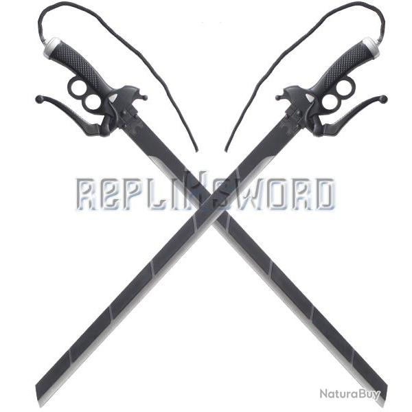 2X Epees Attaque des Titans Epee Mousse Latex Eren Jager Shingeki no Kyojin Repliksword