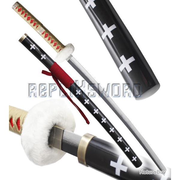 One Piece Katana en Bois Trafalgar Law Replique Epee Sabre Lame en Bois Repliksword