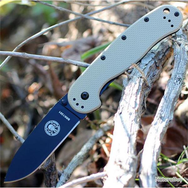 Couteau Esee Avispa Desert Tan Lame Black Acier D2 Manche FRN Framelock BRK1302DTB
