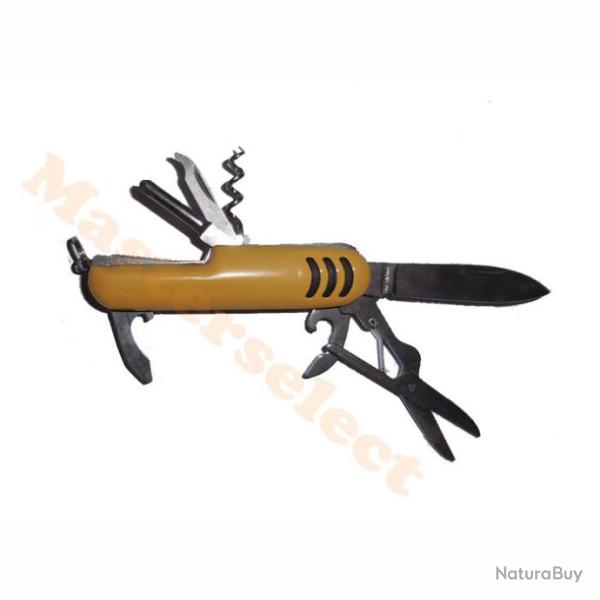 Couteau multifonctions de poche tire bouchons decapsuleur lime tournevis Jaune - Promo-