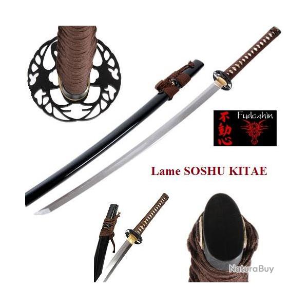 KATANA  Saruta-hiko  Lame  SOSHU  KITAE Brun ( Haut de Gamme )