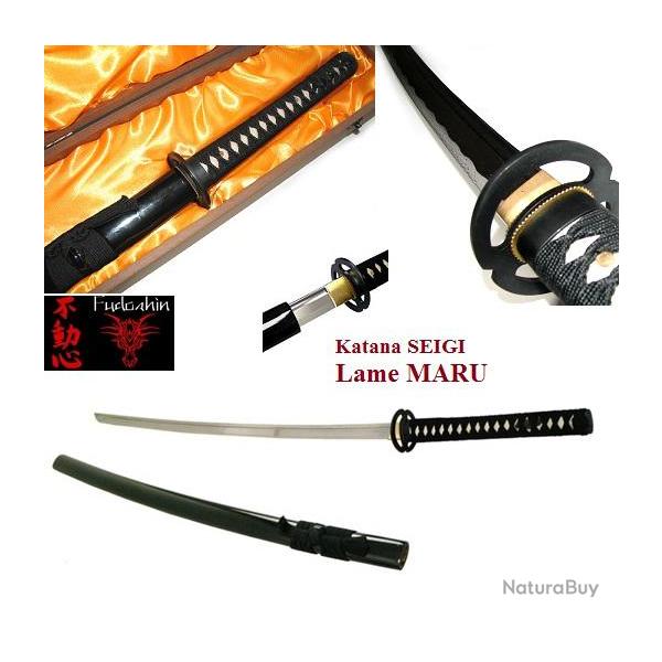 Katana  Seigi pratical Lame  MARU ( Bois noir )