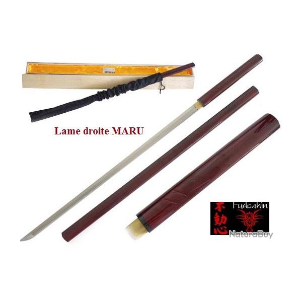 Offrez ce KATANA  (Shirasaya)  de ZATOICHI  Rouge  Lame MARU