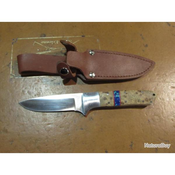 Couteau fixe Herbertz  manche bois et etui cuir en tres bon etat