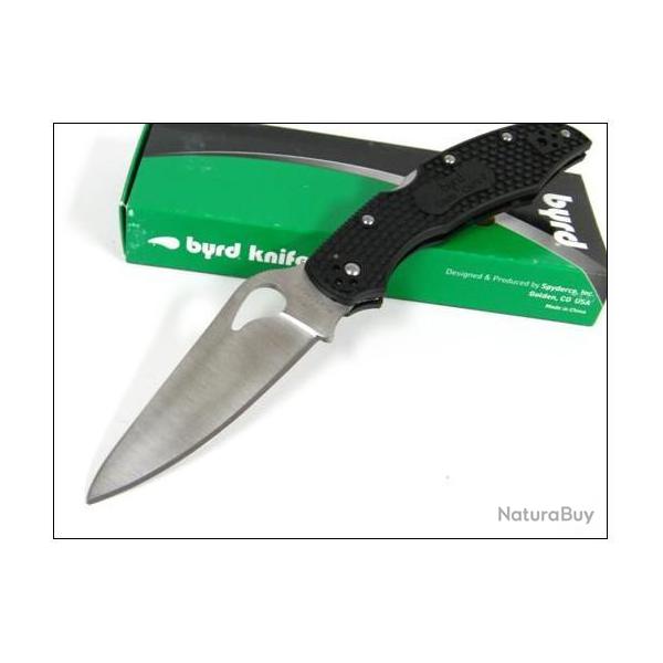 COUTEAU SPYDERCO BYRD Black FRN Cara Cara 2 Knife BY03PBK2 Acier 8Cr13MoV