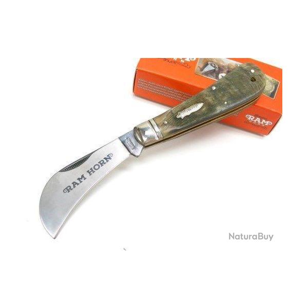 Couteau Serpette Vendange Vannerie Acier Carbone/Inox Manche Corne B�lier MR364