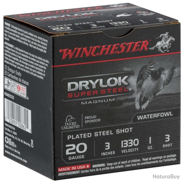 Cartouche Winchester Drylock Acier Nickel� Calibre 20/76