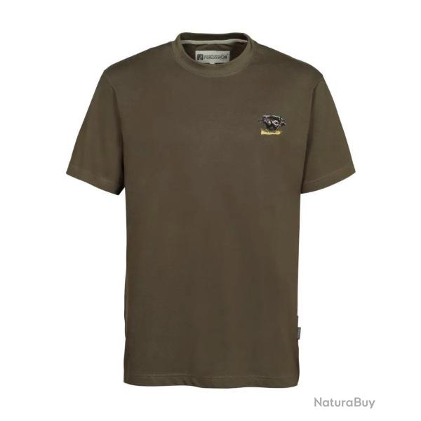 T shirt chasse Percussion broderie sanglier