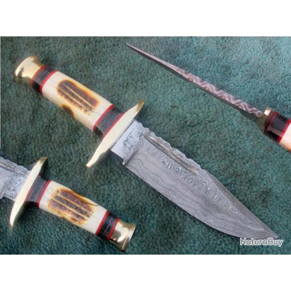 COUTEAU DE CHASSE DAMAS OS BRUNI ET BOIS DE PAKKA