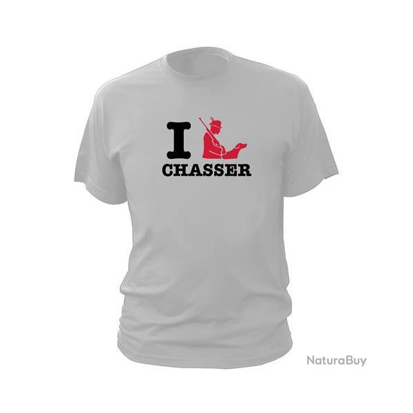 Tee-shirt chasse respirant orange "I Love chasser"