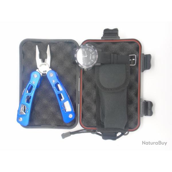 Coffret Pince Multifonctions et Montre ( Couleur Bleu )