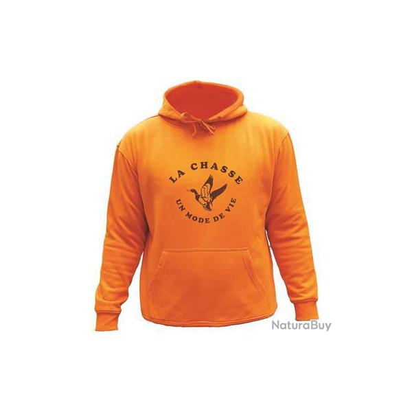 Sweat de chasse avec capuche Orange - canard 2