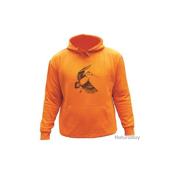 Sweat de chasse avec capuche Orange -b�casse-