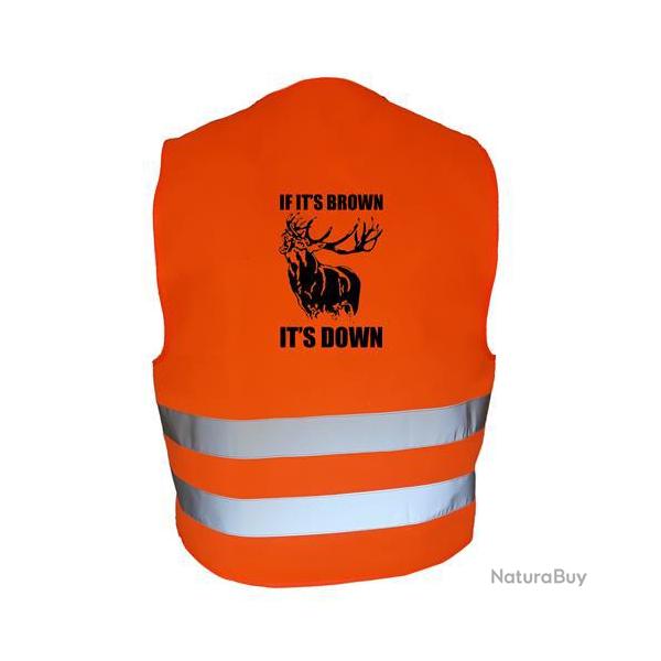 Gilet de chasse Orange - if it's brown it's down - cerf 2
