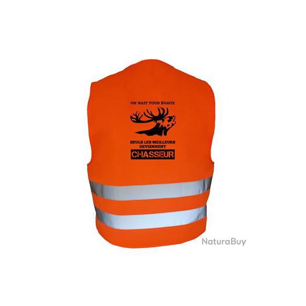 Gilet de chasse Orange - on nait tous �gaux, seuls les meilleurs deviennent chasseur - cerf