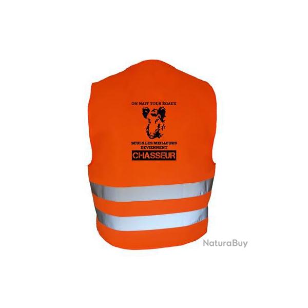 Gilet de chasse Orange - on nait tous �gaux, seuls les meilleurs deviennent chasseur - sanglier
