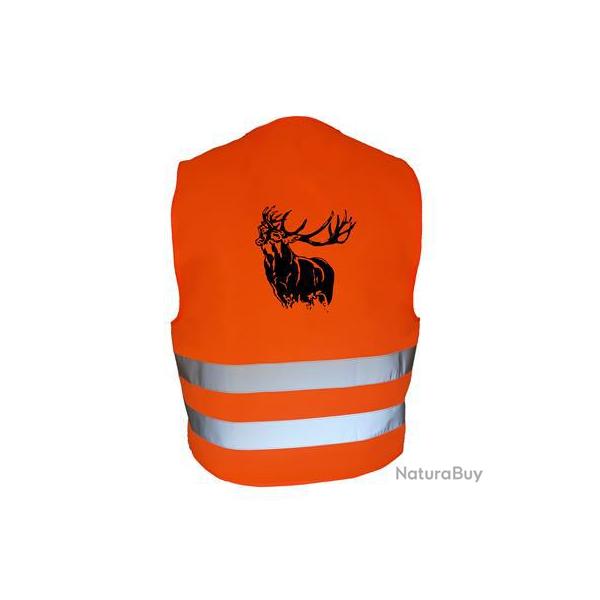 Gilet de chasse Orange - cerf 2 -