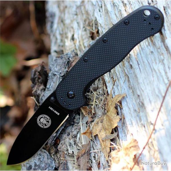 Couteau ESEE Avispa Black D2 Military Lame Acier D2 Manche FRN Frame Lock BRK1302B