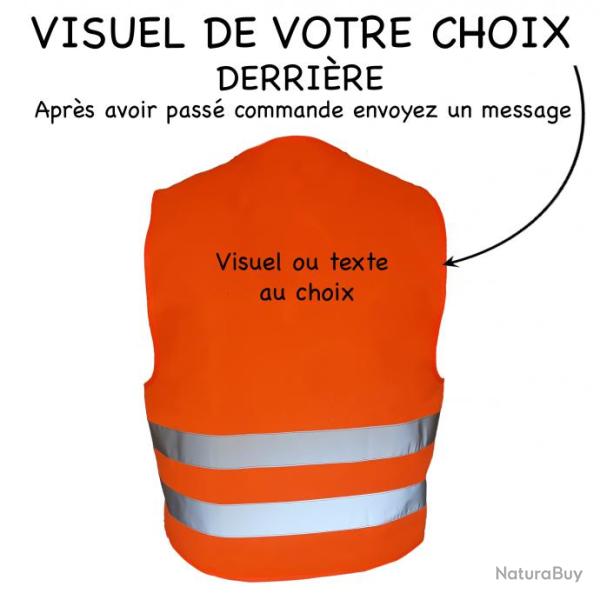Gilet de chasse Orange - personnalisation devant + derri�re