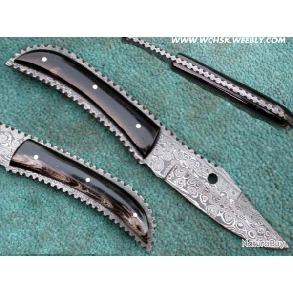 Couteau de chasse Damas mod�le goutte d'eau