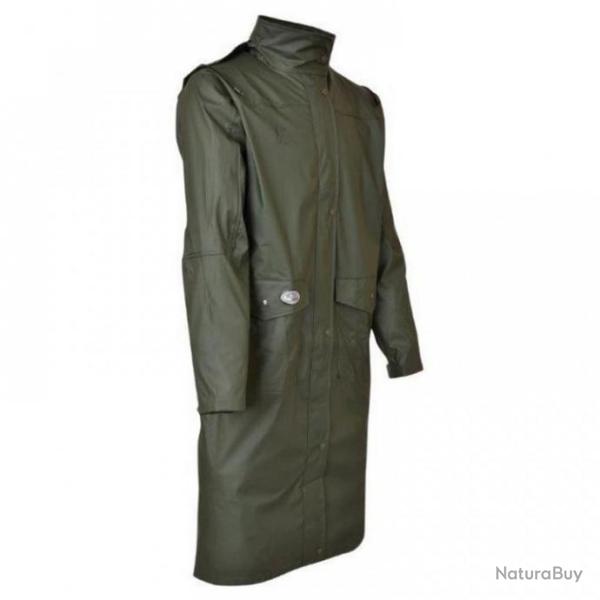 MANTEAU DE CHASSE LONG IMPERMEABLE PERCUSSION IMPERSOFT KAKI TAILLE S
