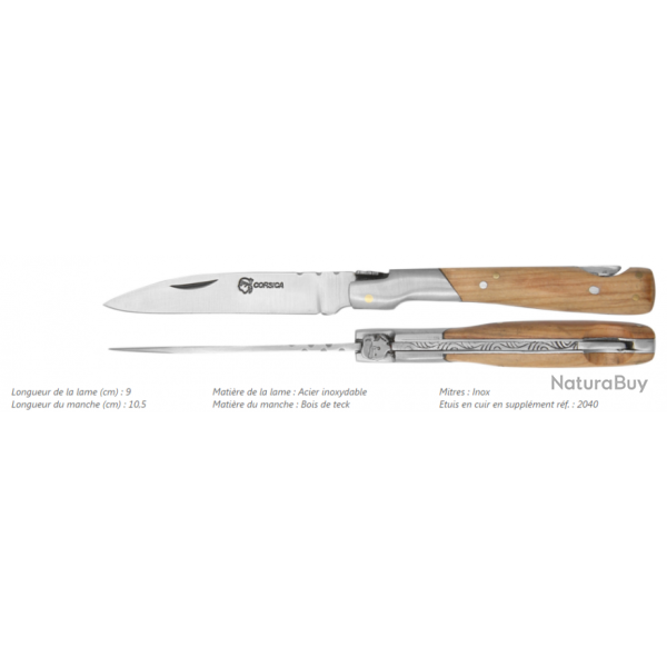 COLLECTION CORSE  Couteau van 10,5 cm - Teck
