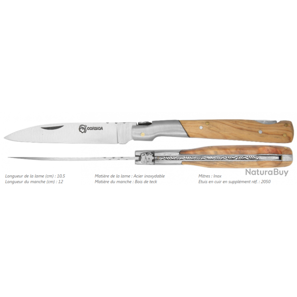 COLLECTION CORSE  Couteau van 12 cm - Teck