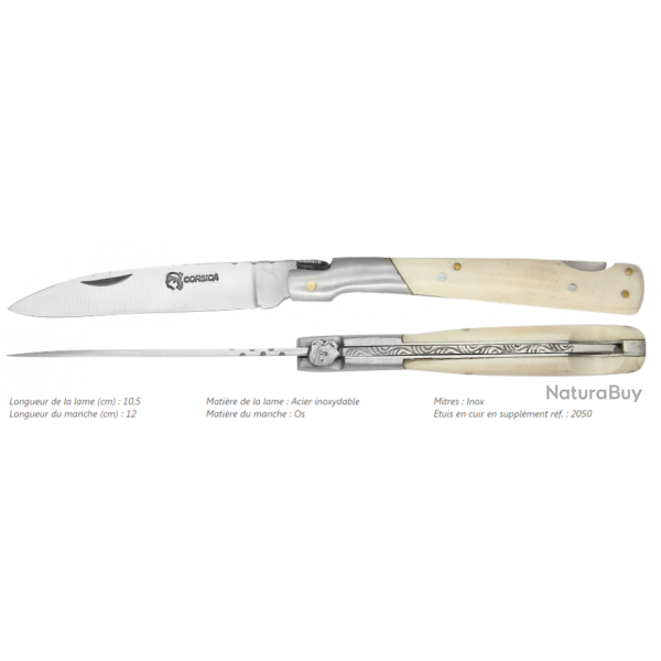COLLECTION CORSE  Couteau van 12 cm  Os poli