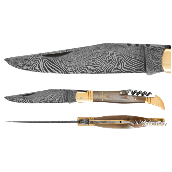 DAMAS - Couteau 12 cm TB - corne blonde