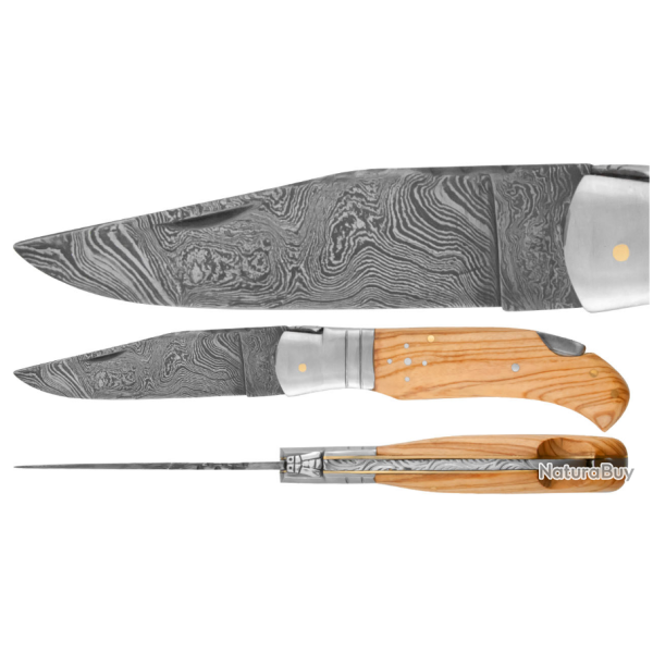 DAMAS - Couteau 11,5 cm - teck