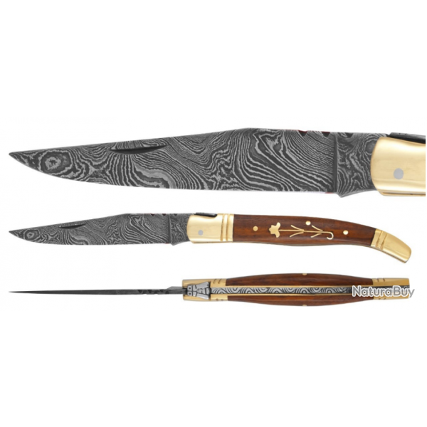 DAMAS - Couteau 10 cm - palissandre fleur