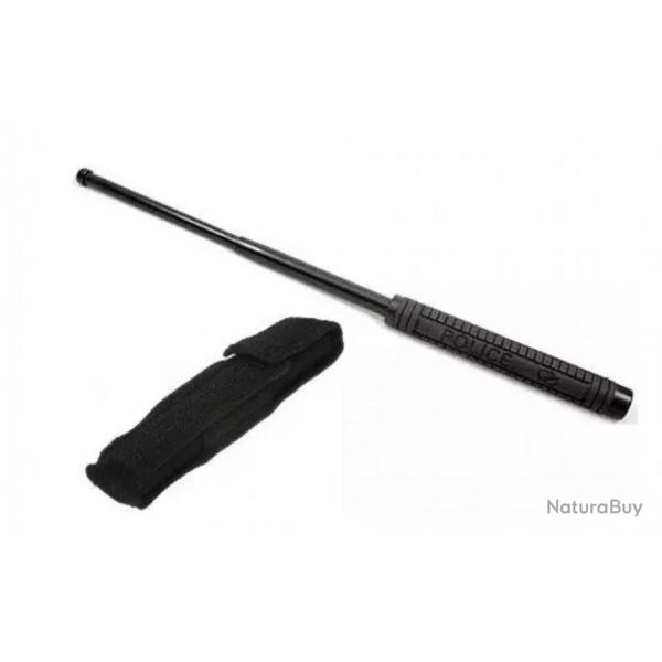 Lot de 2 Matraques T�lescopiques Acier Police 53cm  + Etui Holster