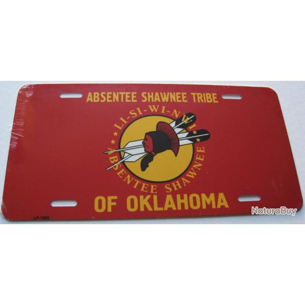 PLAQUE AUTO USA - INDIEN ABSENTEE SHAWNEE TRIBE - R�f.1865