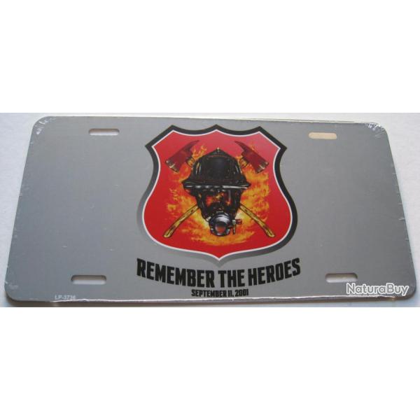 PLAQUE AUTO USA - FD - SEPT2001 - POMPIERS - R�f.3736