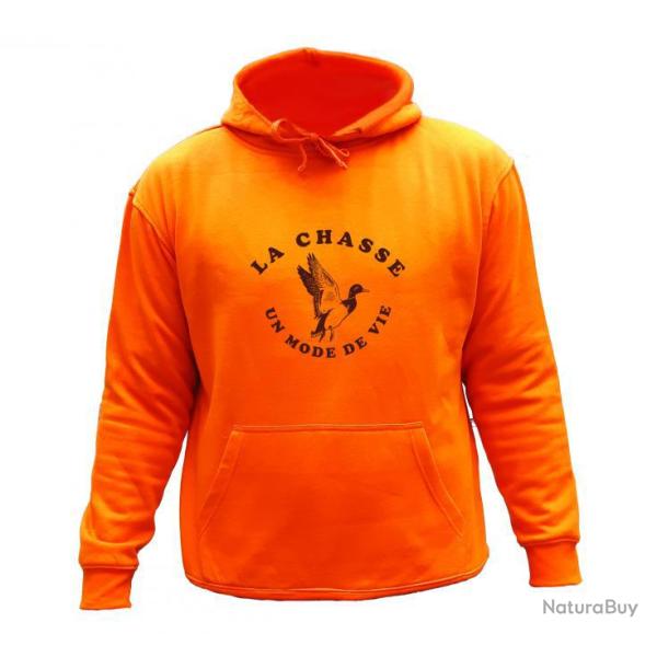 Sweat de chasse avec capuche Orange - Canard