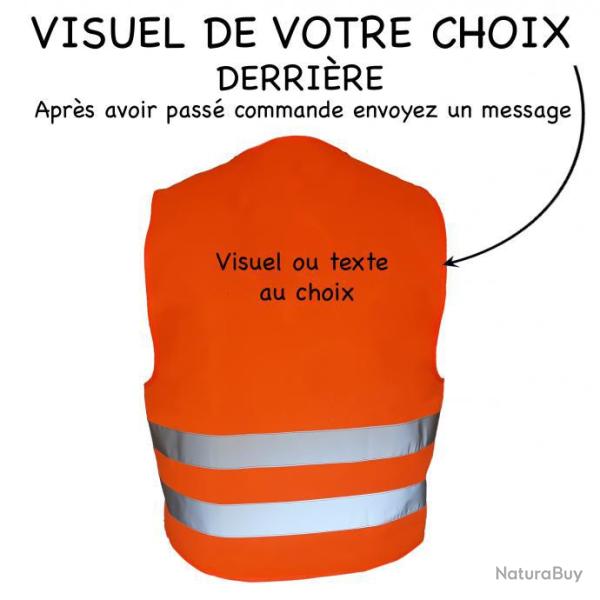Gilet de chasse Orange personnalis� devant + derri�re