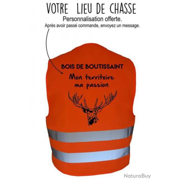 Gilet de chasse Orange - personnalisation cerf