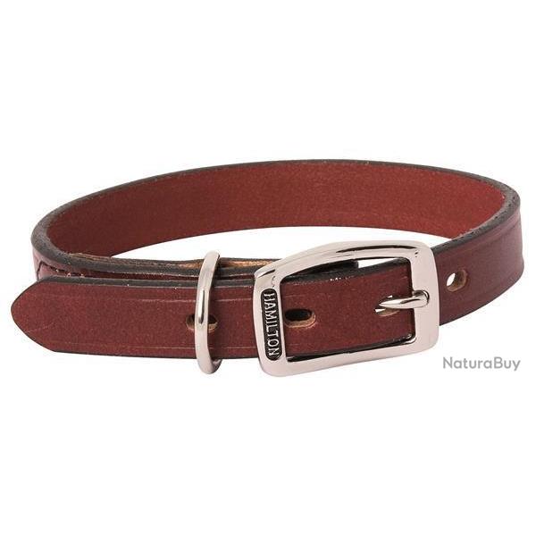 Collier cuir plat marron Buffalo 45cm / 20mm