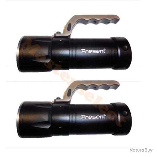 2 x LAMPE PROJECTEUR A LED XM-L T6 CREE PUISSANTE RECHARGEABLE SECTEUR VOITURE