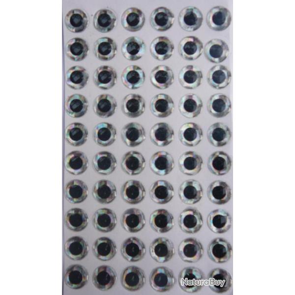 60 yeux holographique diametre 9 mm argent�: