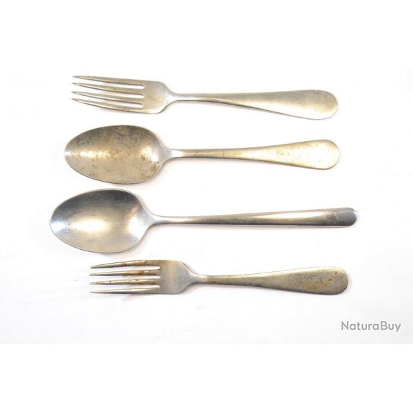 Lot de couverts am�ricains Deuxi�me Guerre Mondiale, fourchette cuilli�re, UTICA US WALLCO