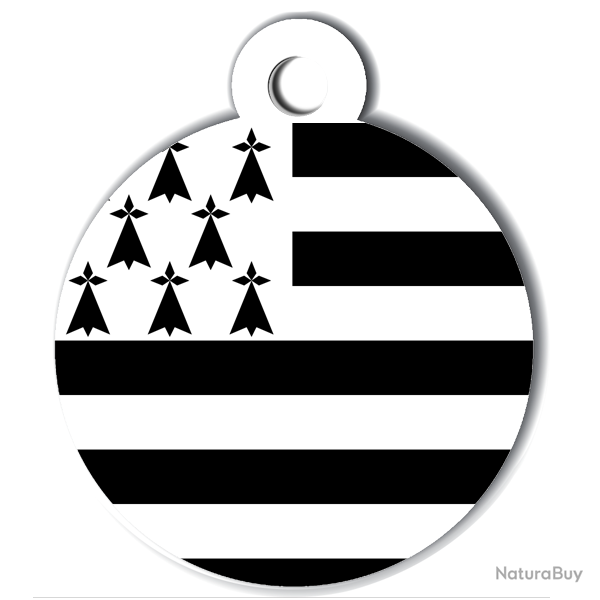 M�daille grav�e pour chien BRETAGNE